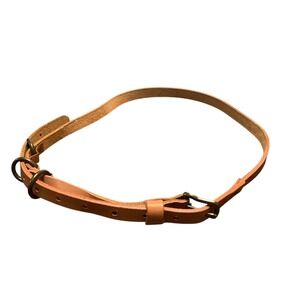 GAP Womens Tan Brown Genuine Leather Skinny Belt Brass Buckle Waist 30-40"